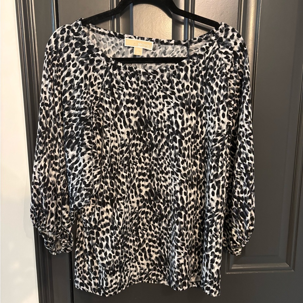 Black Leopard Print Women's Top